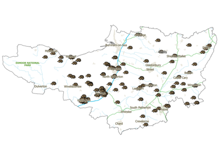 Great Somerset Hedgehog Count 2023 results map