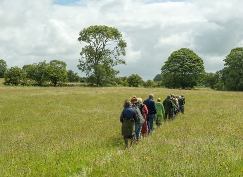 Group visiting Chancellor's Farm