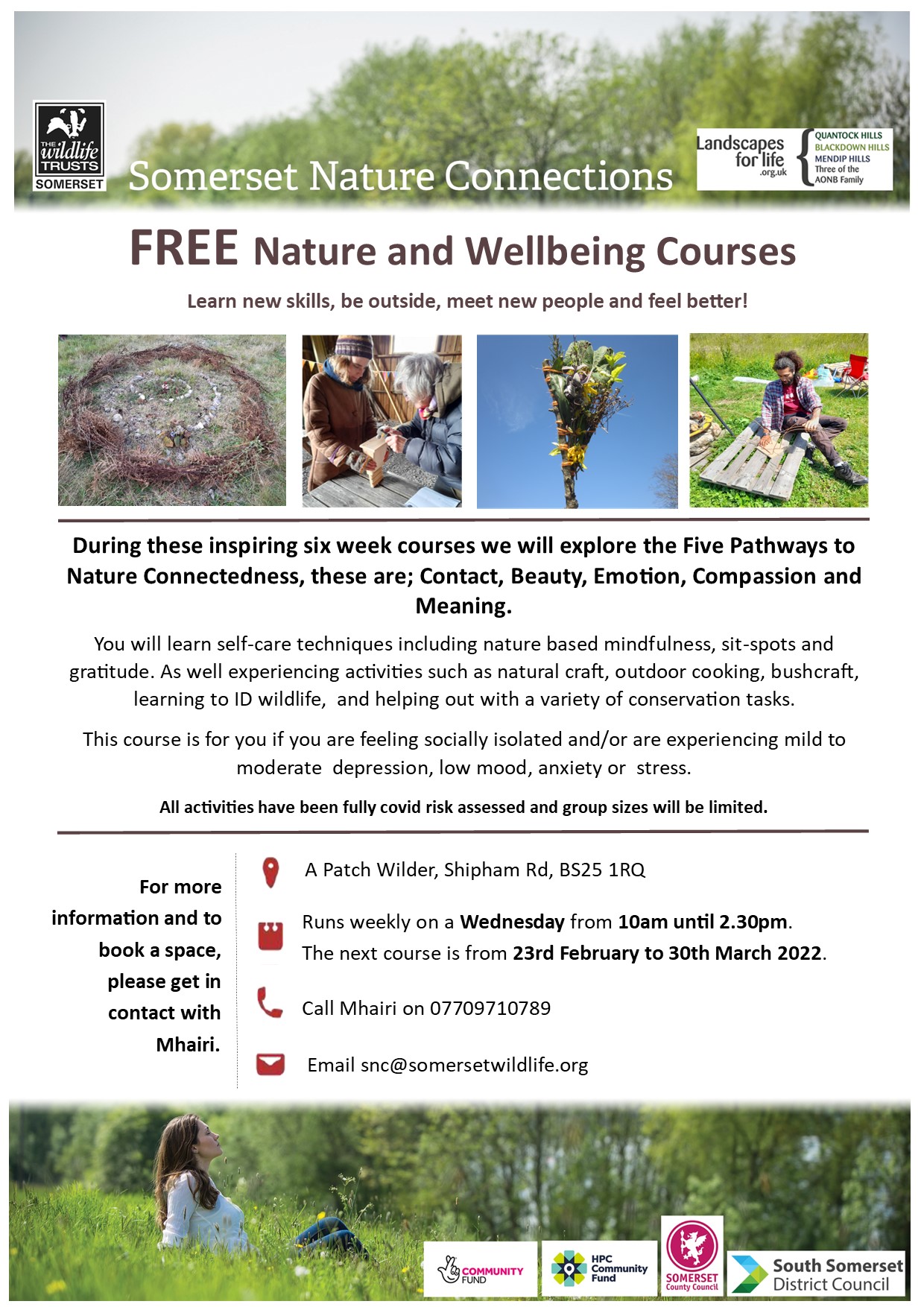 Wellbeing course mendip poster