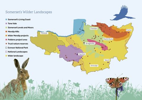 Map of Somerset's Wilder Landscapes