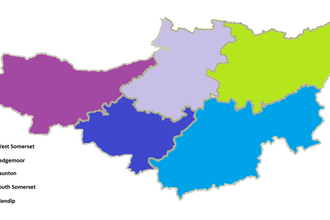Map of Somersets' Districts