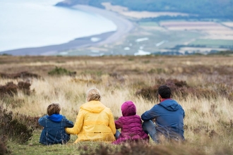 A sweeping landscape view over the Bristol Channel from Exmoor National Park