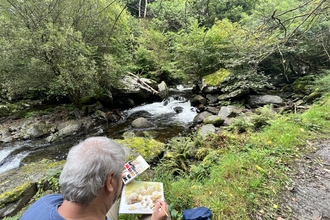 Painting in the landscape with Simonsbath Hotel