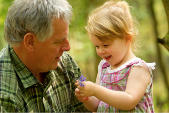 Grandfather with granddaughter