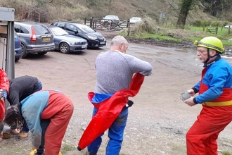 Cavers getting geared up to go Caving for Nature