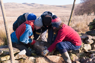 Volunteer group dry stone walling – taken by Ben Wolstencroft
