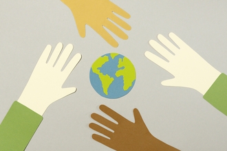 Craft activity showing environmental care by multiple ethnicities