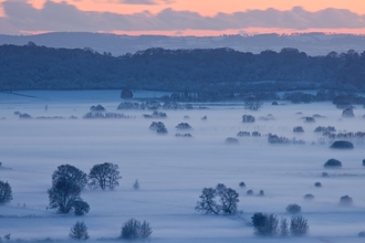 Winter view over Somerset Levels
