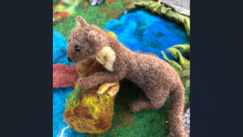 Needle felt pine marten