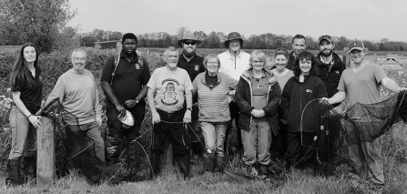 Volunteer citizen scientists at the end of survey training on Catcott Nature Reserve 