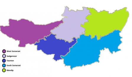Map of Somersets' Districts