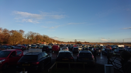 Busy car park on Avalon Marshes