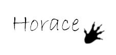 Horace signature with hedgehog footprint