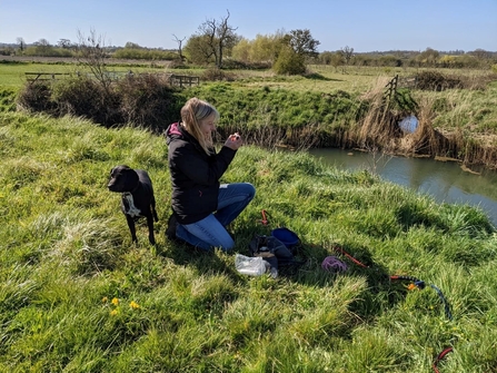 Water Guardian Christine water sampling – taken by Bryony Slaymaker 