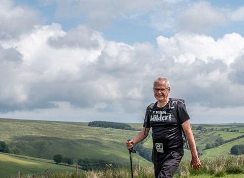 man walking on exmoor