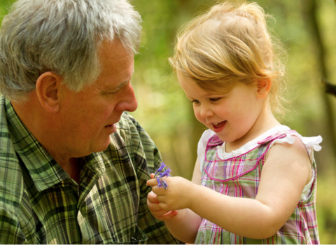 Grandfather with granddaughter