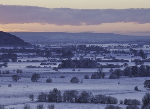 View south over the Somerset Levels from Walton Hill